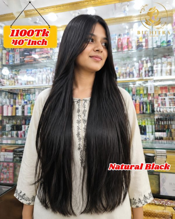 ন্যাচারাল ব্ল্যাক ৩০ ইঞ্চি লং সোজা সিন্থেটিক হেয়ার